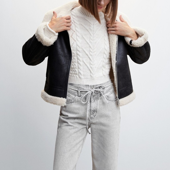 Mango Light Grey Bow Cotton Jeans/Culottes - Size 34 - Picture 7 of 13